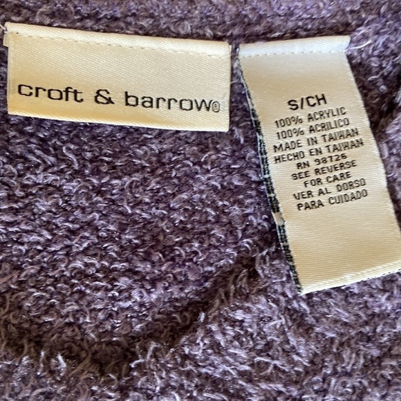 Croft and Barrow V Neck Sweater Purple Small - Picture 4 of 7